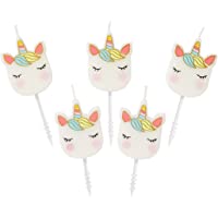 Talking Tables UNICORN-CANDLES Velas de cumpleaños con Forma de Unicornio- Paquete de 5- Cera